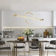 Led κρεμαστό γραμμικό χρυσό φωτιστικό 45W θερμό φως 3000k 3375lm 25000h εσωτερικού χώρου