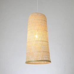 Φωτιστικό κρεμαστό μονόφωτο Ε27 MAX 60W D300x600H από bamboo IP20