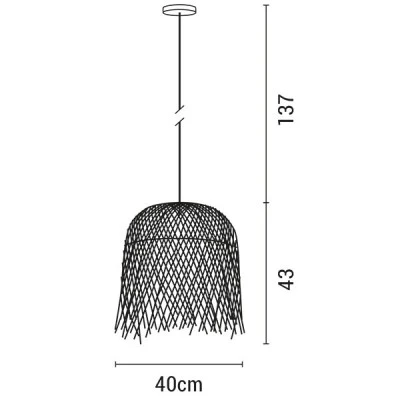 Φωτιστικό κρεμαστό μονόφωτο με ντουί Ε27 BAMBOO D400XH430 IP20 εσωτερικού χώρου Φωτιστικό κρεμαστό μονόφωτο με ντουί Ε27 BAMBOO D400XH430 IP20 εσωτερικού χώρου