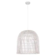 Κρεμαστό φωτιστικό μονόφωτο Ε27 D500X500 RATTAN σε λευκό χρώμα IP20