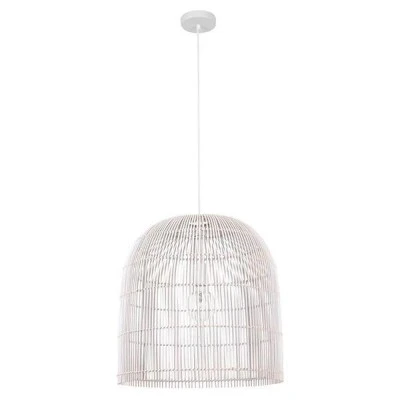 Κρεμαστό φωτιστικό μονόφωτο Ε27 D500X500 RATTAN σε λευκό χρώμα IP20 Κρεμαστό φωτιστικό μονόφωτο Ε27 D500X500 RATTAN σε λευκό χρώμα IP20