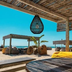 Κρεμαστό φωτιστικό μονόφωτο με ντουί Ε27 Black Rattan D370x500 σε μαύρο χρώμα 