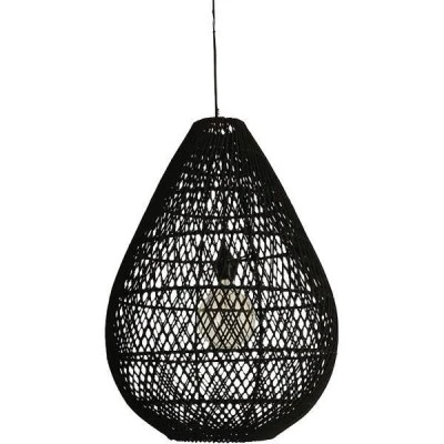 Κρεμαστό φωτιστικό μονόφωτο με ντουί Ε27 Black Rattan D370x500 σε μαύρο χρώμα Κρεμαστό φωτιστικό μονόφωτο με ντουί Ε27 Black Rattan D370x500 σε μαύρο χρώμα