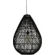 Κρεμαστό φωτιστικό μονόφωτο με ντουί Ε27 Black Rattan D370x500 σε μαύρο χρώμα Κρεμαστό φωτιστικό μονόφωτο με ντουί Ε27 Black Rattan D370x500 σε μαύρο χρώμα