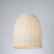 Φωτιστικό κρεμαστό μονόφωτο 1xE27 D450xH560 RATTAN σε λευκό χρώμα κατάλληλο για εσωτερικό χώρο IP20