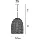 Φωτιστικό κρεμαστό μονόφωτο 1xE27 D450xH560 RATTAN σε λευκό χρώμα κατάλληλο για εσωτερικό χώρο IP20