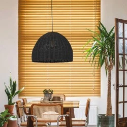 Φωτιστικό κρεμαστό Black Rattan μονόφωτο 1xE27 ARTE ILLUMINA IP20 εσωτερικού χώρου