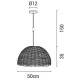 Φωτιστικό κρεμαστό Black Rattan μονόφωτο 1xE27 ARTE ILLUMINA IP20 εσωτερικού χώρου