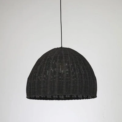 Φωτιστικό κρεμαστό Black Rattan μονόφωτο 1xE27 ARTE ILLUMINA IP20 εσωτερικού χώρου