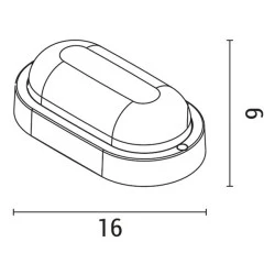 Led φωτιστικό τοίχου οβάλ ισχύος 8W 220-240V 3000K θερμό φως στεγανό IP54 σε λευκό χρώμα