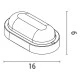 Led φωτιστικό τοίχου οβάλ ισχύος 8W 220-240V 3000K θερμό φως στεγανό IP54 σε λευκό χρώμα
