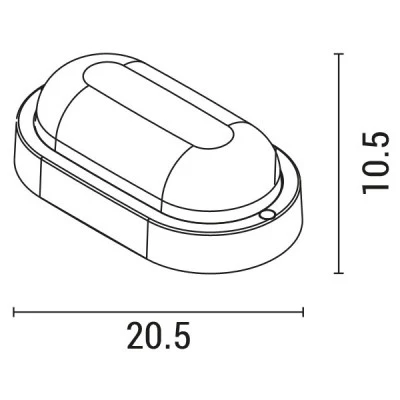 Φωτιστικό τοίχου οβάλ λευκό LED 12W 20.5x10.5x54 12/24V AC/DC 6500K ψυχρό λευκό φως στεγανό IP54 