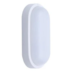 Φωτιστικό τοίχου οβάλ λευκό LED 12W 20.5x10.5x54 12/24V AC/DC 6500K ψυχρό λευκό φως στεγανό IP54 