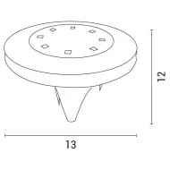 Ηλιακό φωτιστικό κήπου καρφωτό Φ120x130mm ενδιάμεσο λευκό φως 4000k 3lm στεγανότητας IP44 12000h