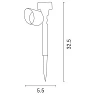 Ηλιακό φωτιστικό κήπου καρφωτό κινητό Φ55x325mm ενδιάμεσο λευκό φως 4000k δέσμης 90° στεγανότητας IP44