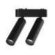 Φωτιστικ΄ό σποτ μαγνητικής ράγας ultra slim 2x7W 3CCT 1120lm σε μαύρο χρώμα με διάμετρο Φ31mm