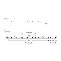 Ταινία LED 5m 9,6W 12V με ψυχρό χρώμα φωτός 6500k 960lm IP20 κατάλληλη για εσωτερικό χώρο 