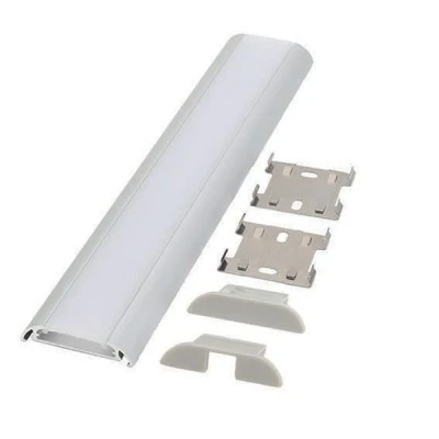 Προφίλ αλουμινίου επίτοιχο δαπέδου 2000x39x8,8mm με γωνία δέσμης 45° IP20