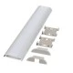 Προφίλ αλουμινίου επίτοιχο δαπέδου 2000x39x8,8mm με γωνία δέσμης 45° IP20