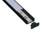 Προφίλ αλουμινίου εξωτερικό 2000x17x8mm με γωνία δέσμης 90° σε μαύρο χρώμα