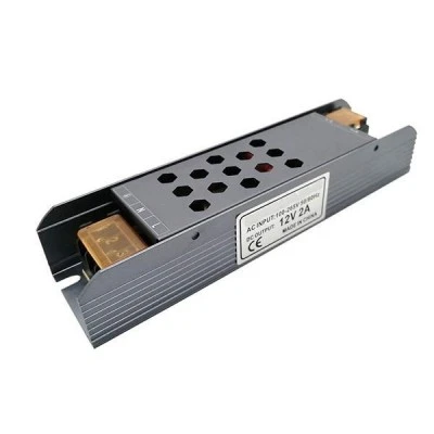 Τροφοδοτικό - LED DRIVER αλουμινίου SLIM PRO 24W 230VAC στα 24VDC για ταινίες & λάμπες LED μη στεγανό IP20
