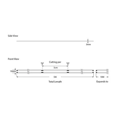 Ταινία LED COB PRO 5m 12W 24V RGB PIXEL 540LED/m IP44 στεγανή με πλάτος 12mm