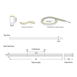 Φωτοσωλήνας NEON LIGHT LED PRO μήκος 5m 8W 24V κίτρινο χρώμα φωτός  IP44 στεγανός