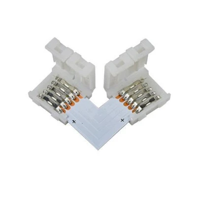 Ενωτική γωνία με τροφοδοσία 0-24V για led ταινία smd rgb 10mm