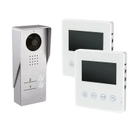 Σετ θυροτηλεόρασης με 2 οθόνες TFT LCD 4,3" έγχρωμο 4 καλωδίων σε λευκό χρώμα IP55