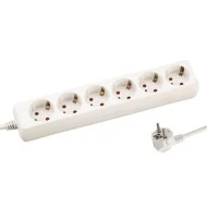 Πολύπριζο 6 θέσεων με καλώδιο 3m 3x1.5mm με παιδική προστασία λευκό χρώμα