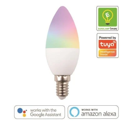 Λάμπα LED SMART WiFi κεράκι Ε14 RGBW εναλλαγής χρωμάτων + λευκό 220-240V 470lm Λάμπα LED SMART WiFi κεράκι Ε14 RGBW εναλλαγής χρωμάτων + λευκό 220-240V 470lm