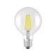 Λάμπα LED E27 G95 filament clear 4W με ενδι΄άμεσο χρώμα φωτός 4000k 840lm γωνία δέσμης 360°