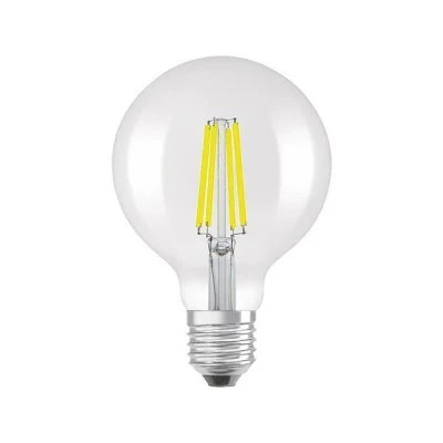 Λάμπα LED E27 G95 filament clear 4W με θερμό χρώμα φωτός 3000k 840lm γωνία δέσμης 360°