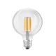 Λάμπα E27 G125 filament clear 7,2W με θερμό χρώμα φωτός 3000k 1521lm & δέσμη φωτός 360°