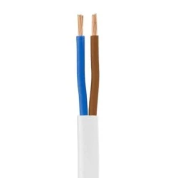 Καλώδιο ρεύματος εύκαμπτο 2x0,5mm² NYLHY λευκό πολύκλωνο στρογγυλό (H03VV-F 2x0,5 λευκό)