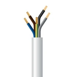 Καλώδιο ρεύματος εύκαμπτο 5x6mm² NYMHY λευκό στρογγυλό πολύκλωνο (G05VV-F 5G6 λευκό)