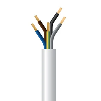 Καλώδιο ρεύματος εύκαμπτο 5x6mm² NYMHY λευκό στρογγυλό πολύκλωνο (G05VV-F 5G6 λευκό)