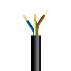 Καλώδιο ρεύματος εύκαμπτο 3x1mm² H05VV-F μαύρο στρογγυλό πολύκλωνο (H05VV-F 3G1 μαύρο)