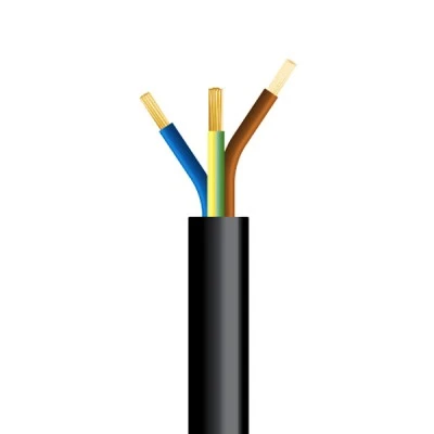 Καλώδιο εύκαμπτο ρεύματος 3x0.75mm² H03VV-F σε μαύρο χρώμα 