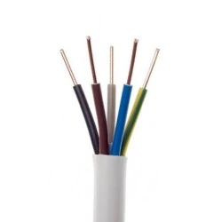 Καλώδιο ρεύματος 5x1.5mm² NYM A05VV-U  στρογγυλό λευκό μονωμένο