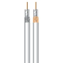 Καλώδιο TV δορυφορικό RG 6U CCA με διατομή 1.0x128x1.012 σε λευκό χρώμα Καλώδιο TV δορυφορικό RG 6U CCA με διατομή 1.0x128x1.012 σε λευκό χρώμα