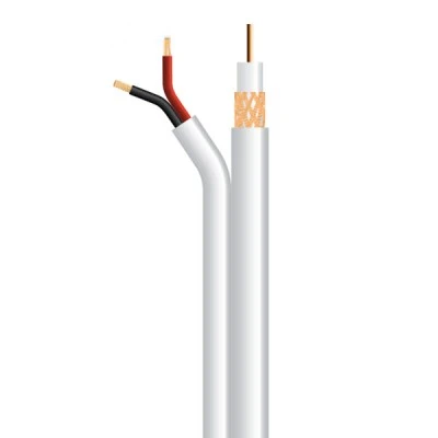Καλώδιο CCTV εικόνα -ήχος PRO με διατομή rg59+1x0,35+2x0,35mm λευκό χρώμα 