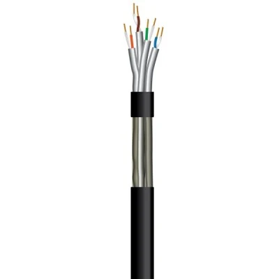 Καλώδιο DATA FTP (PET) ανθυγρό cat-5e cu με διατομή 4x2x24AWG μαύρο χρώμα 