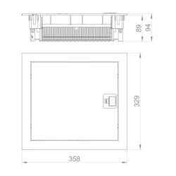 Πίνακας χωνευτός τοίχου/γυψοσανίδας msf 1x12  θέσεις IP30 358x329x94mm σε λευκό χρώμα