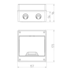 Πίνακας εξωτερικός LUX 1x7 θέσεις IP55 pe+n με διάσταση 157x173x96mm σε γκρι χρώμα με καπάκι