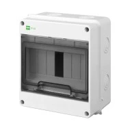 Πίνακας εξωτερικός LUX 1x7 θέσεις IP55 pe+n με διάσταση 157x173x96mm σε γκρι χρώμα με καπάκι