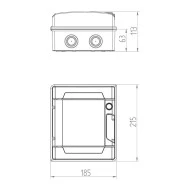 Πίνακας εξωτερικός LUX 1x6 θέσεων IP65 pe+n με διάσταση 185x215x113mm σε γκρι χρώμα