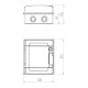 Πίνακας εξωτερικός LUX 1x6 θέσεων IP65 pe+n με διάσταση 185x215x113mm σε γκρι χρώμα