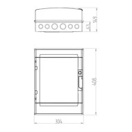 Πίνακας επίτοιχος LUX 2x12 θέσεων κατάλληλος για εξωτερικό χώρο IP65 pe+n με διάσταση 304x408x149mm γκρι χρώμα