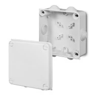 Μπουάτ εξωτερικό με διάσταση 133x133x64mm με πλαστική βίδα IP55 στεγανό σε λευκό χρώμα